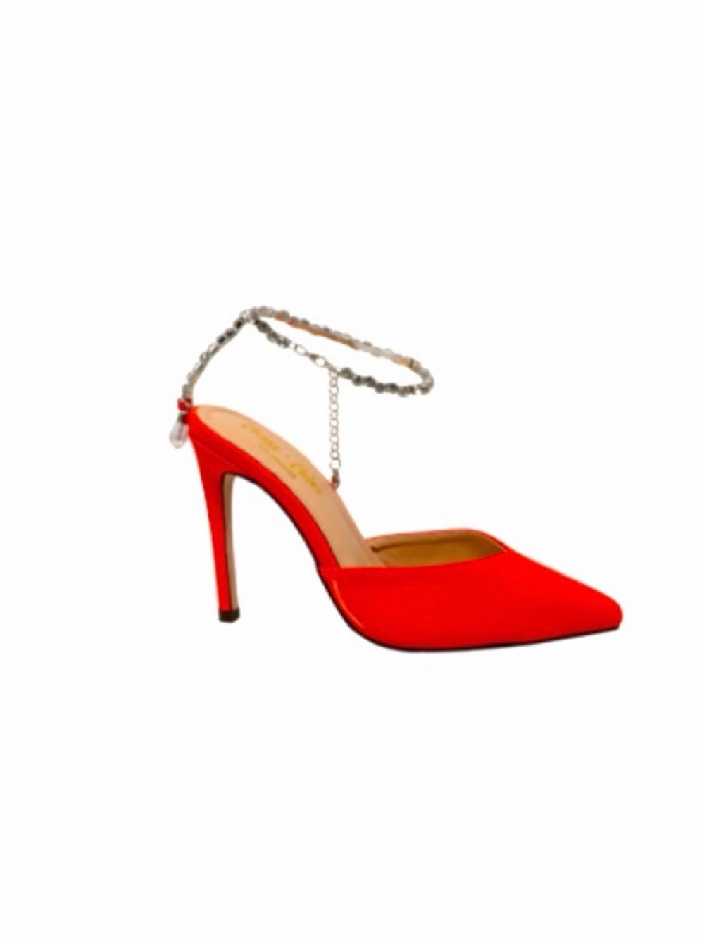 RED PATENT HEELS WITH ANKLE STRAP